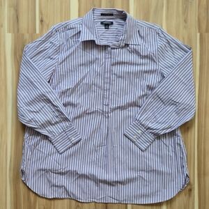 Lands' End Women's Button Down Shirt with Purple Stripes Size 18W